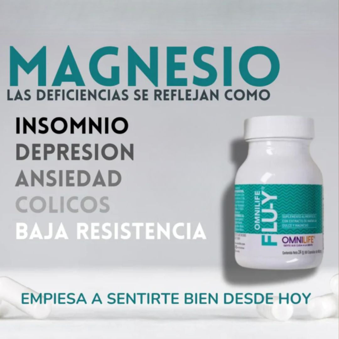FLU-Y MAGNESIO PODEROSO , CERO ESTRES .Bote con 60 capsulas